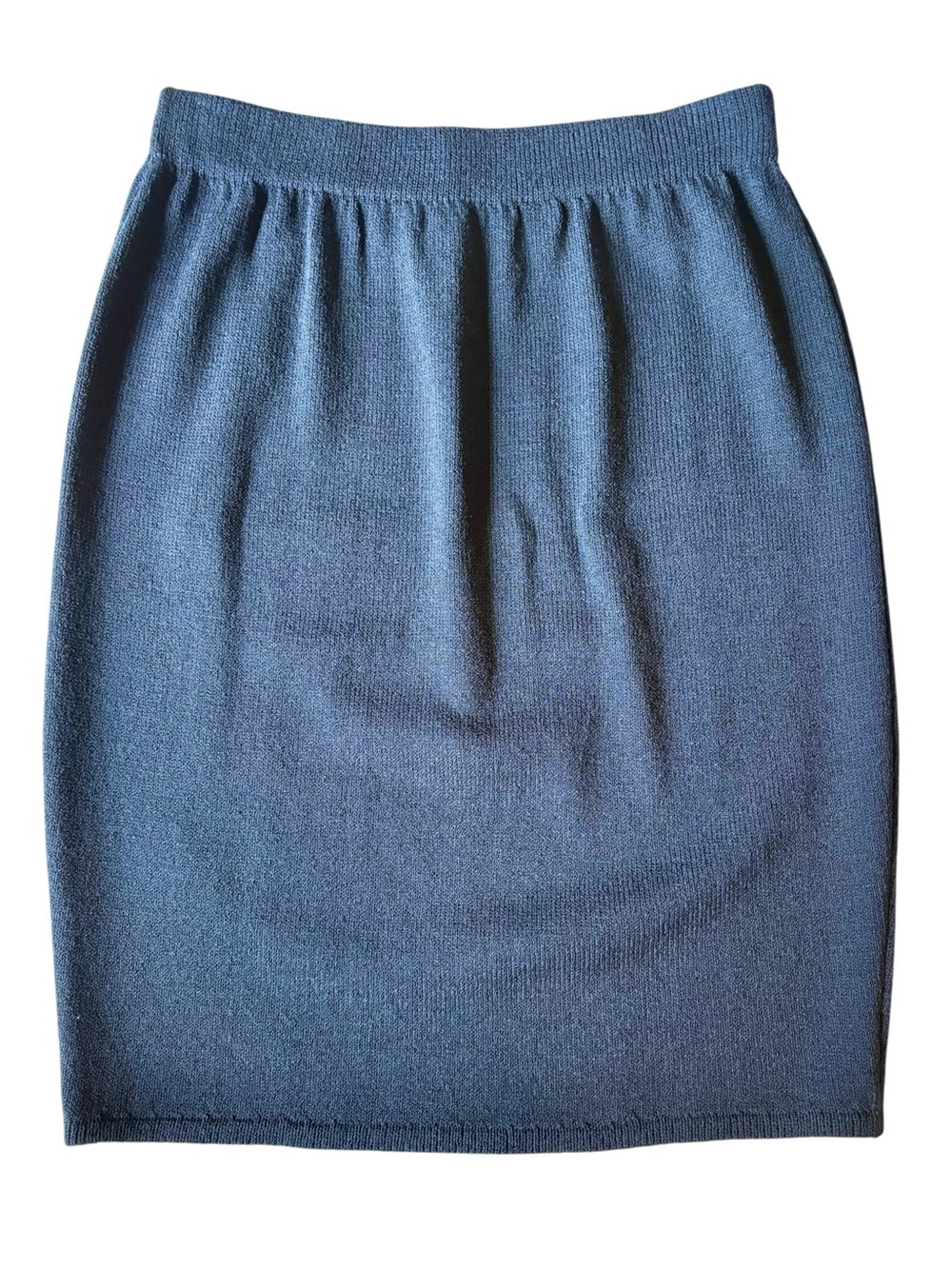 Vintage St. John Basics by Marie Gray Blue Santana Knit Pencil Skirt Size 8